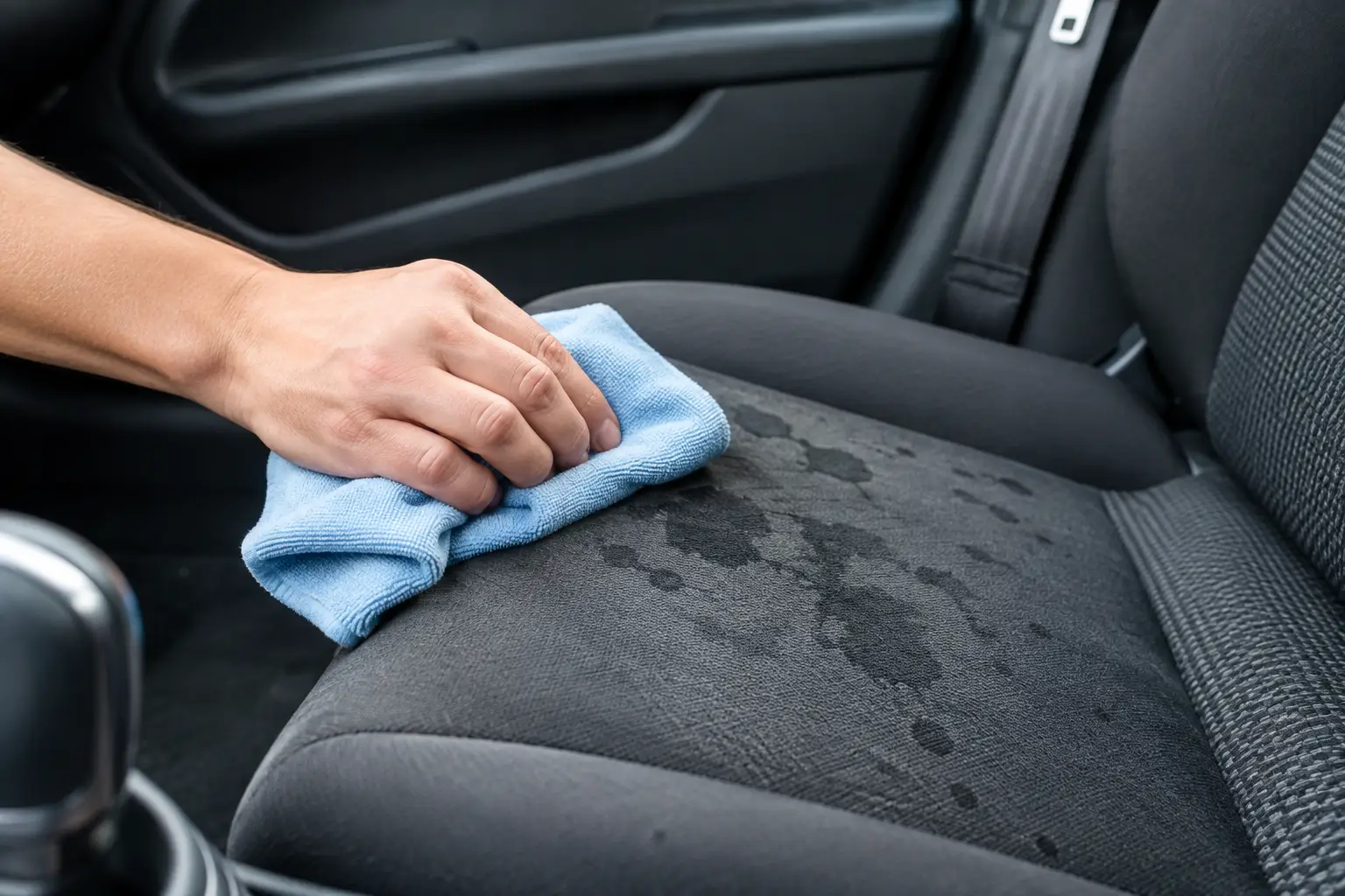 Eingetrocknete Flecken im Auto entfernen