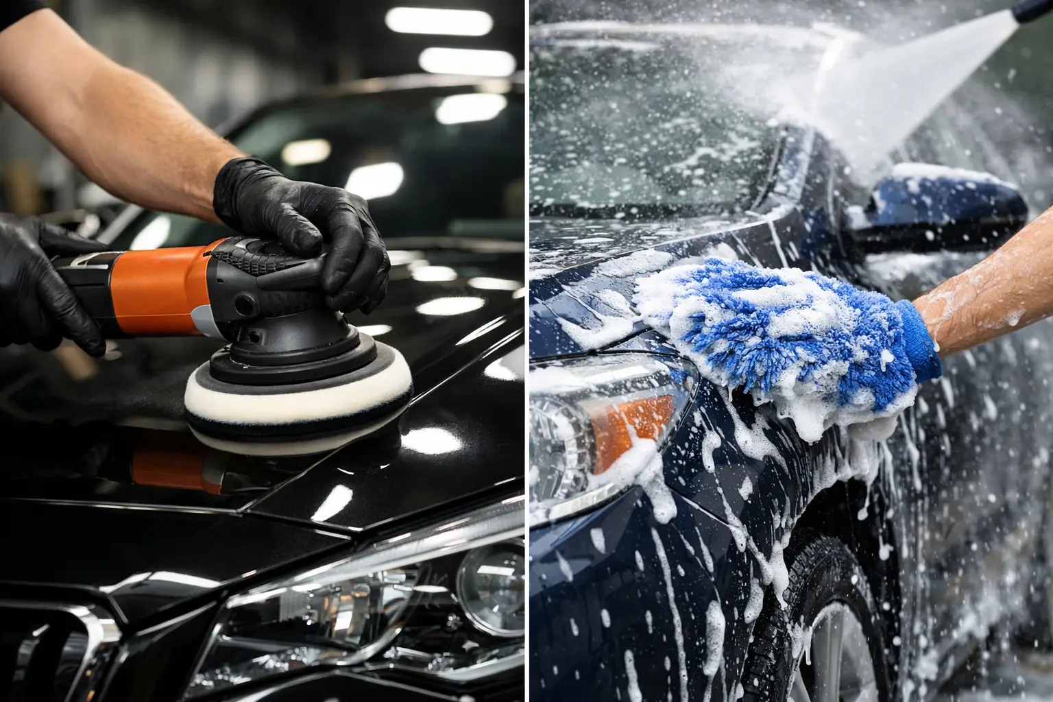 Fahrzeugaufbereitung vs Autowäsche: der Unterschied